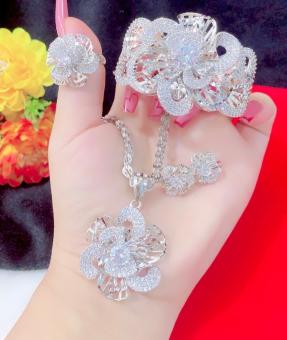 Bộ Trang Sức Bạch Kim Nhiều Kiểu M12-180722 - B4170518 - [Chất liêu bạc pha, cam kết không đen không dị ứng] - bộ trang sức vàng 18k, vàng trang sức, bộ trang sức vàng tây, bộ trang sức vàng trắng, bộ trang sức vàng, bộ trang sức