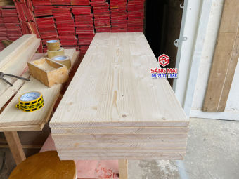 Tấm mặt bàn gỗ thông rộng 40cm x dày 2cm x dài 100cm + gia công láng mịn