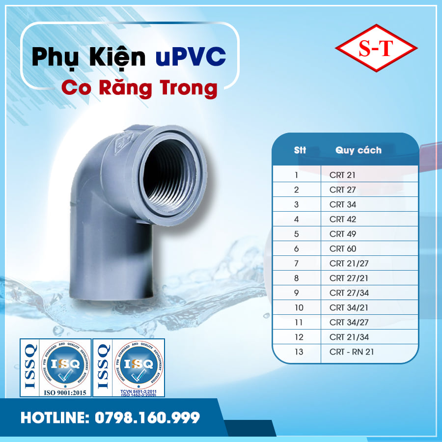 [HCM][SIÊU TIẾT KIỆM] Co răng trong co ren trong UPVC Siêu Thành