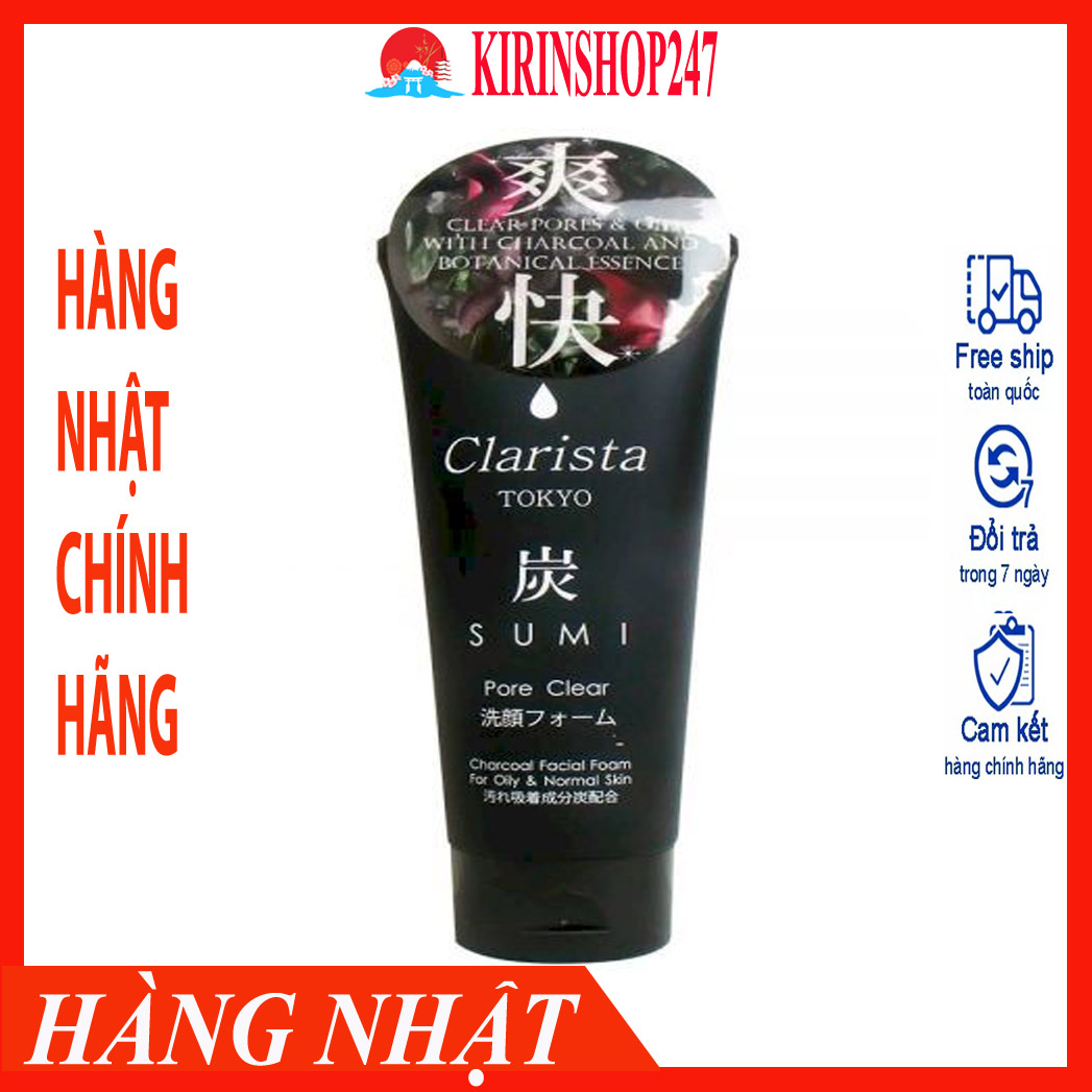 Sữa rửa mặt than hoạt tính Clarista 130g - Hàng Nội Địa Nhật