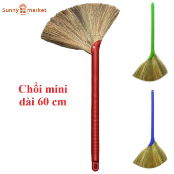 Chổi chít mini cán nhựa dài 60cm, Chổi quét bàn ghế kệ, Chổi bông cỏ cán ngắn, Chổi đót bền đẹp
