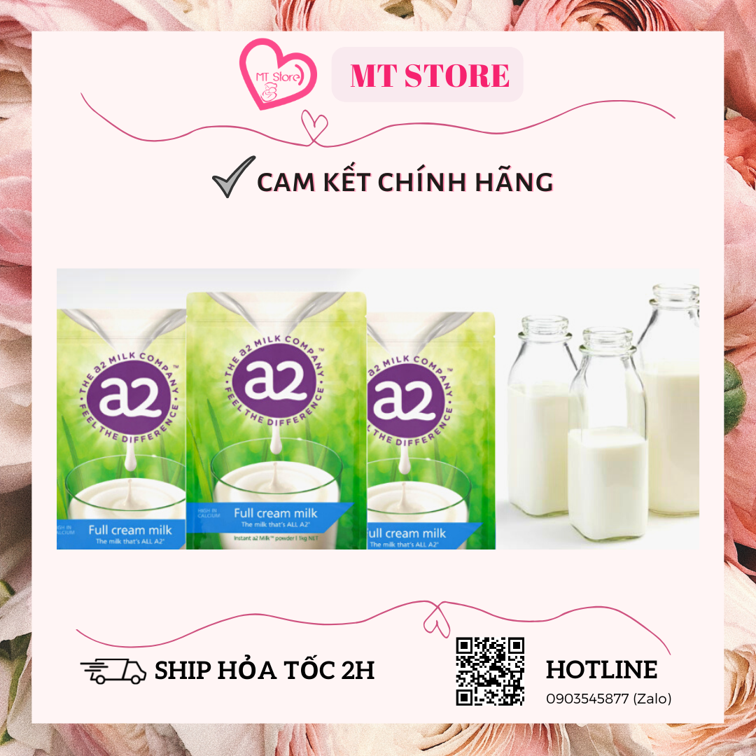 Sữa a2 nguyên kem và tách kem dạng bột bịch 1kg