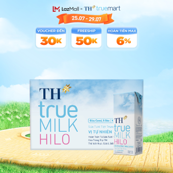 Thùng 48 hộp sữa tươi tiệt trùng TH True Milk HILO 180ml (180ml x 48)