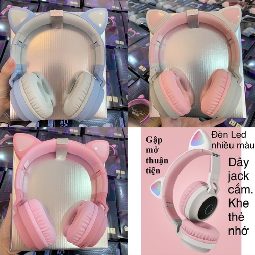 Headphone tai nghe chụp tai bluetooth con mèo chính hãng Hoco W27