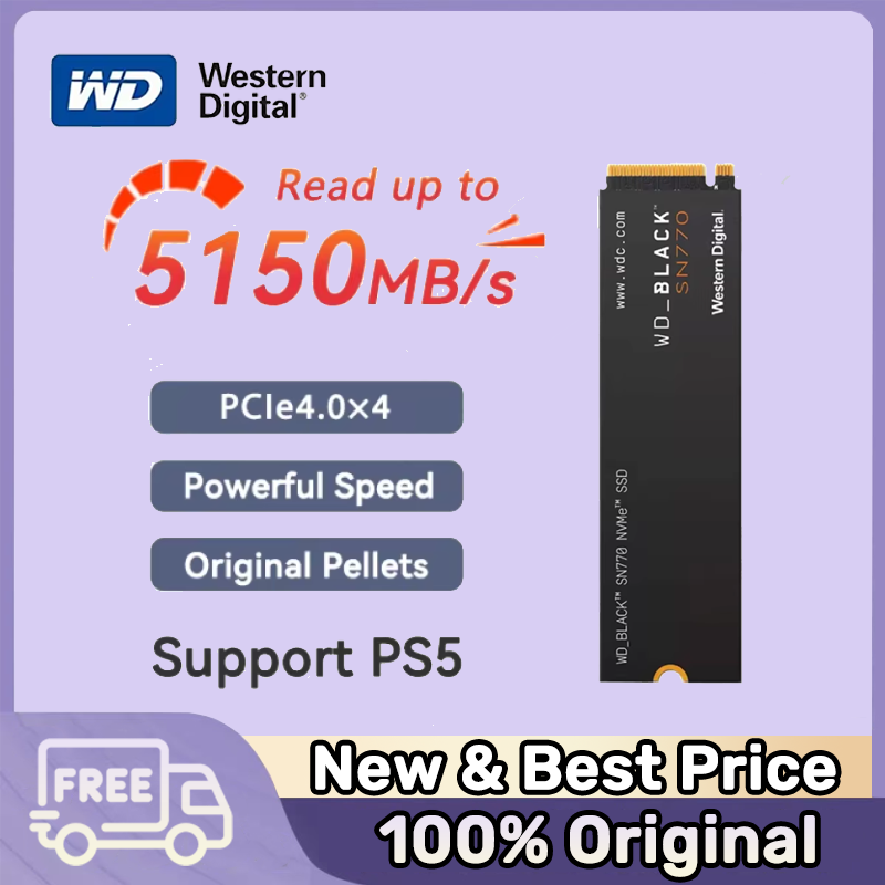 Wd Black Sn770 Nvme Ssd 2Tb/1Tb/500Gb Gen4 Pcie M.2 2280 Internal