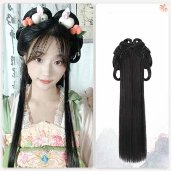 BOBO MISS Tự làm Vô Hình Tự nhiên Tổng hợp Truyền thống Tóc Giả Đen Chụp ảnh Tóc Giả Cổ Tích Tóc giả hóa trang Tóc Giả Hanfu cho nữ Tóc giả phụ kiện khiêu vũ Búi Tóc hoài cổ Tóc Giả Cổ Trung Quốc