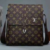LV 1293 Leather Messenger Bag, Medium Size, Unisex, Dust Bag