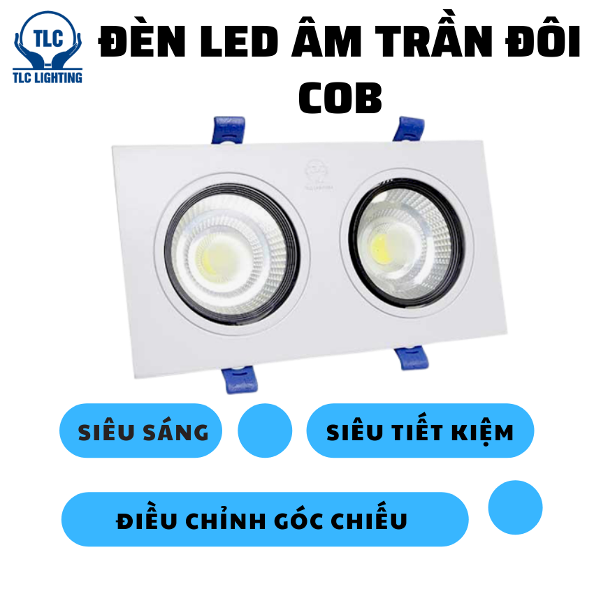 (CHÍNH HÃNG) Đèn lắp khách sạn, Đèn led nhà xưởng, Đèn lắp nhà ở - Đèn LED Âm Trần Đôi COB TLC Siêu Sáng, Siêu Tiết Kiệm, Tháo Lắp Dễ Dàng - Bảo Hành Chính Hãng