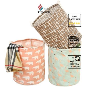 Giỏ đựng quần áo, đồ chơi, giỏ vải đựng đồ đa năng gấp gọn