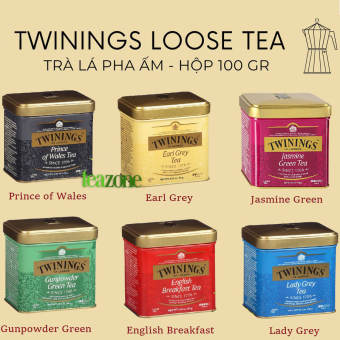Trà lá Twinings hộp thiếc cao cấp 100 gr (Loose tea)- Earl Grey, English breakfast, Lady Grey