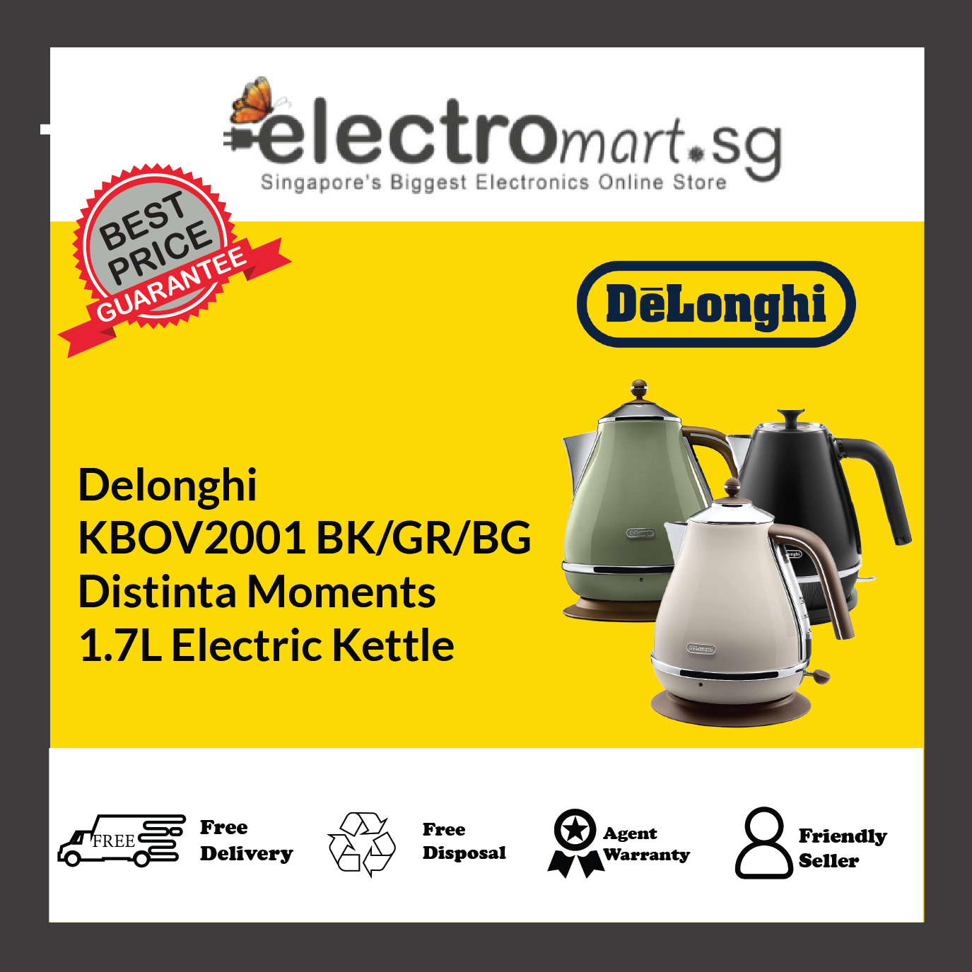 Buy DeLonghi Electric Kettle? Icona Vintage Collection? Olive