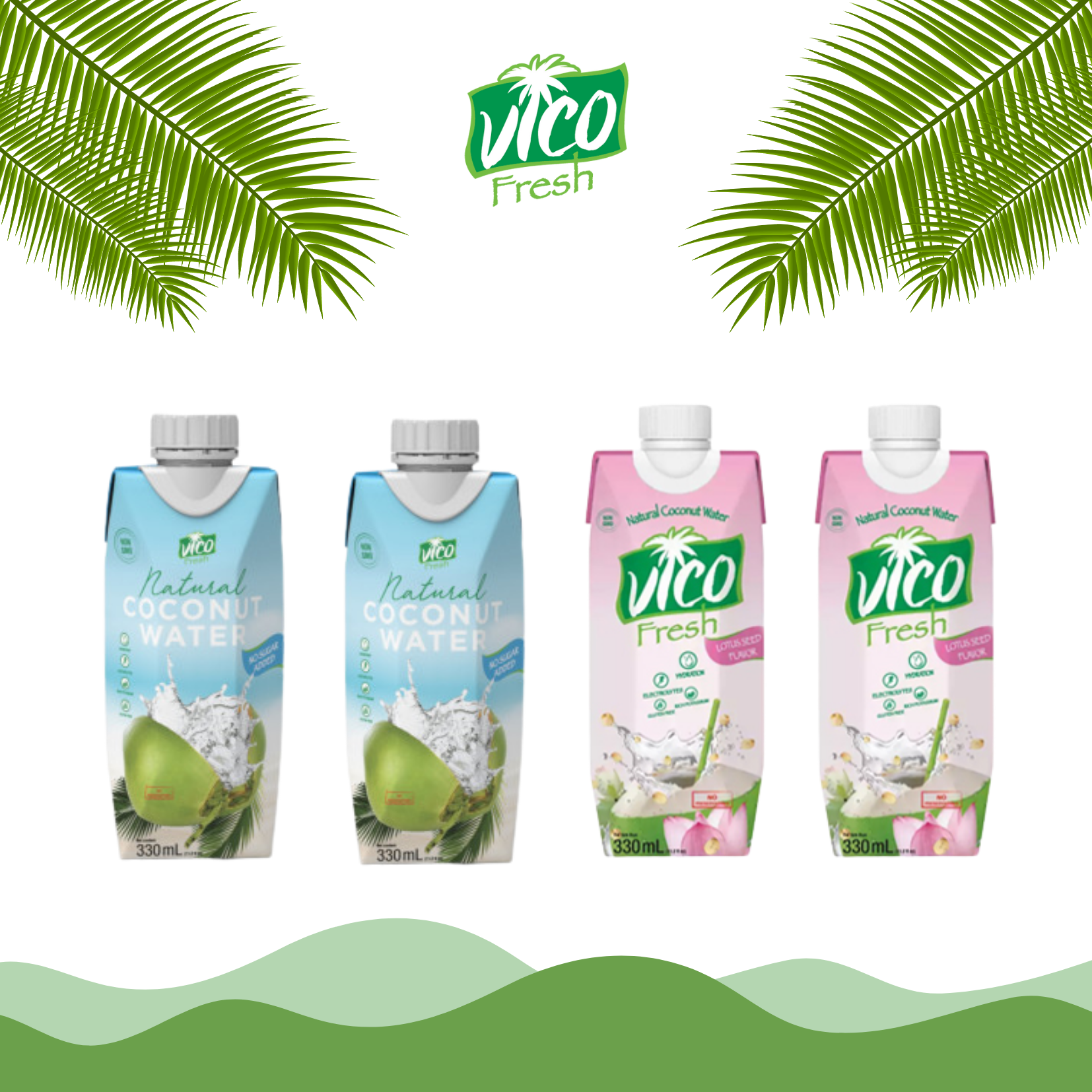 Combo 4 hộp nước dừa vico fresh 330ml