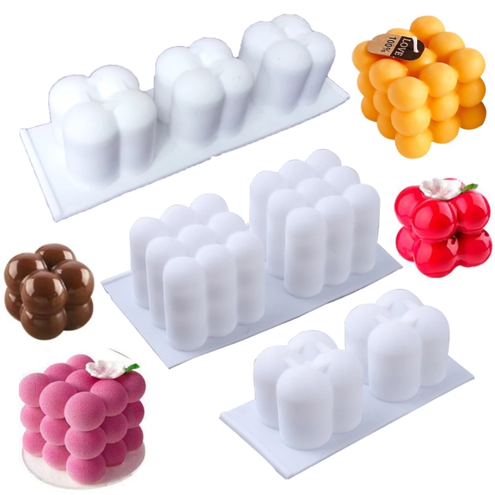 Khuôn silicon làm nến thơm handmade hình khối rubik