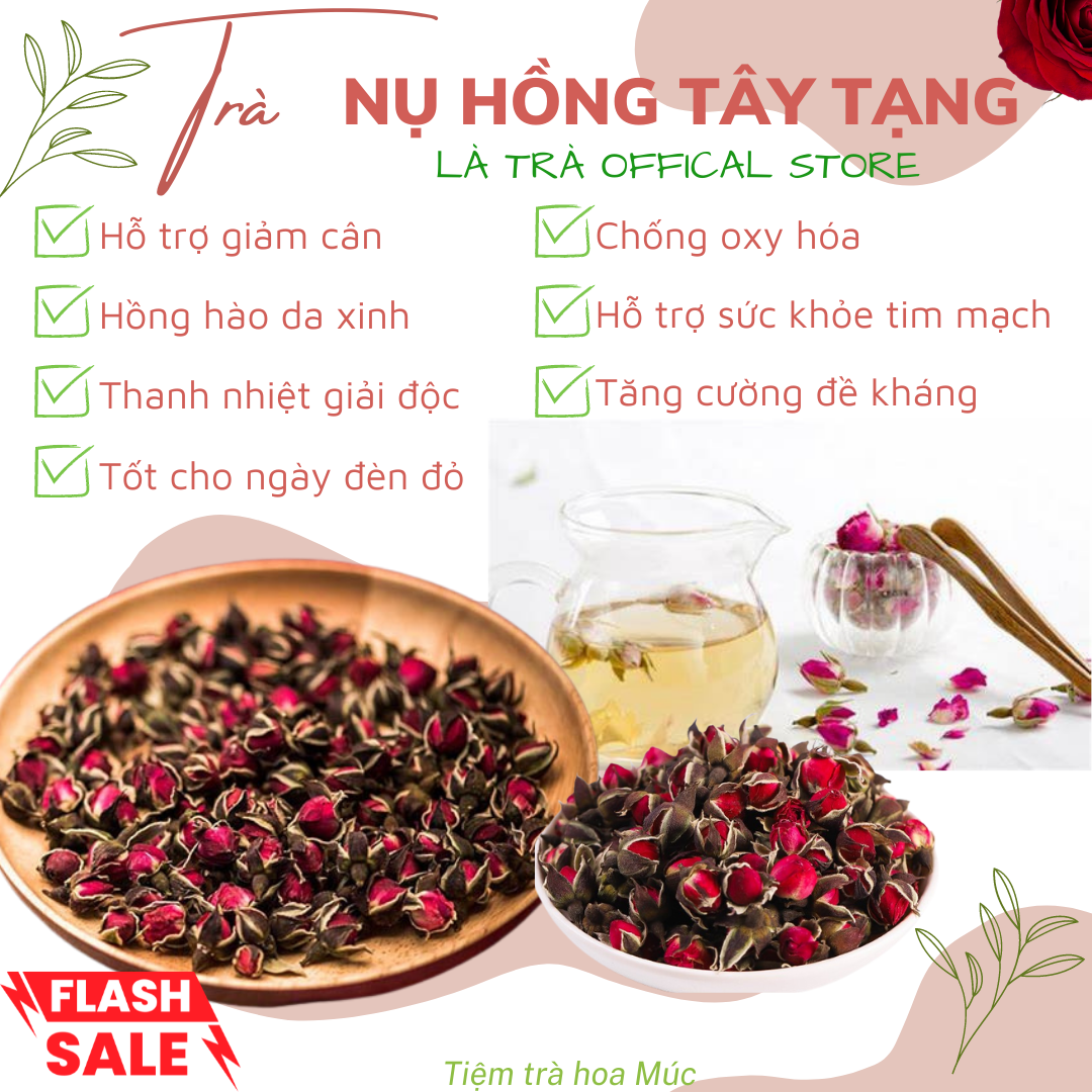 ✅[Trợ giá] Trà hoa hồng Tây Tạng Nụ hồng Tây Tạng LÀ TRÀ loại 1 (nguyên bông) dưỡng nhan, giảm stress, chống oxy hóa, detox
