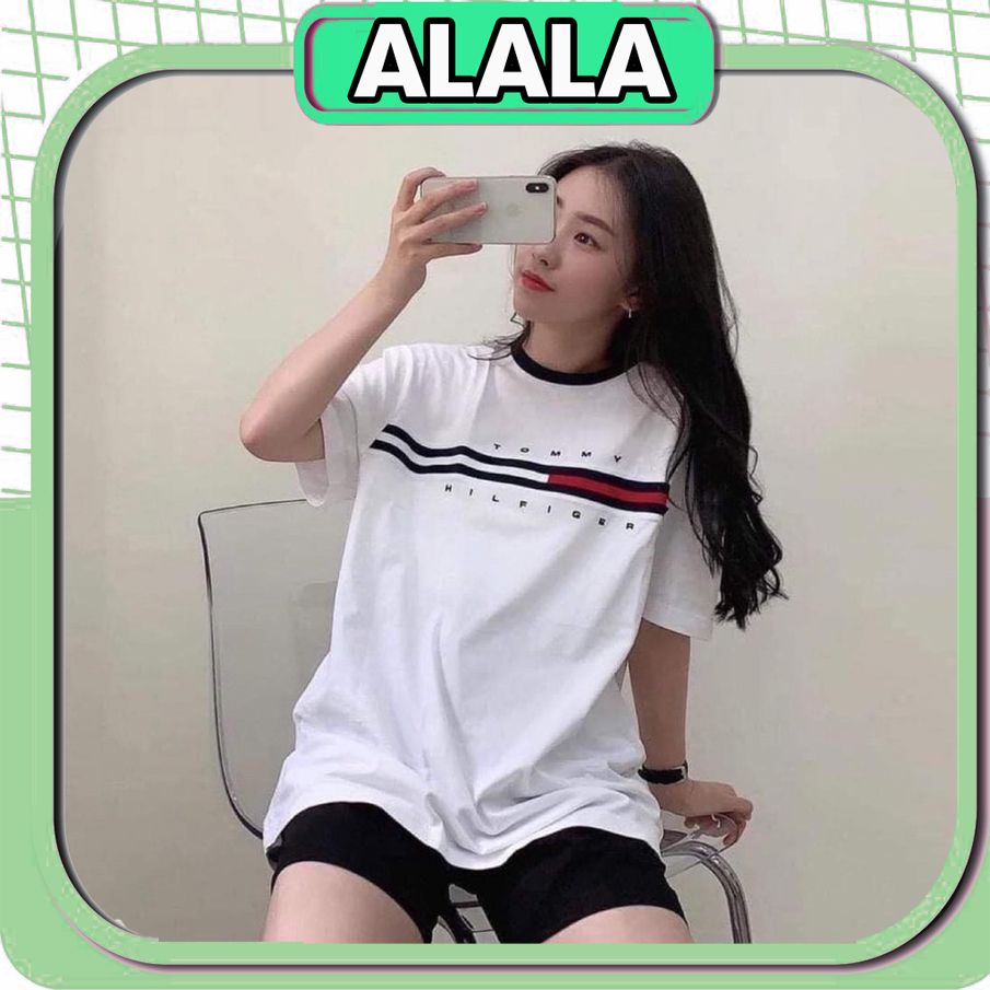 Áo Phông Tommy xuất dư cotton nam nữ cao cấp form rộng nhập by Alala