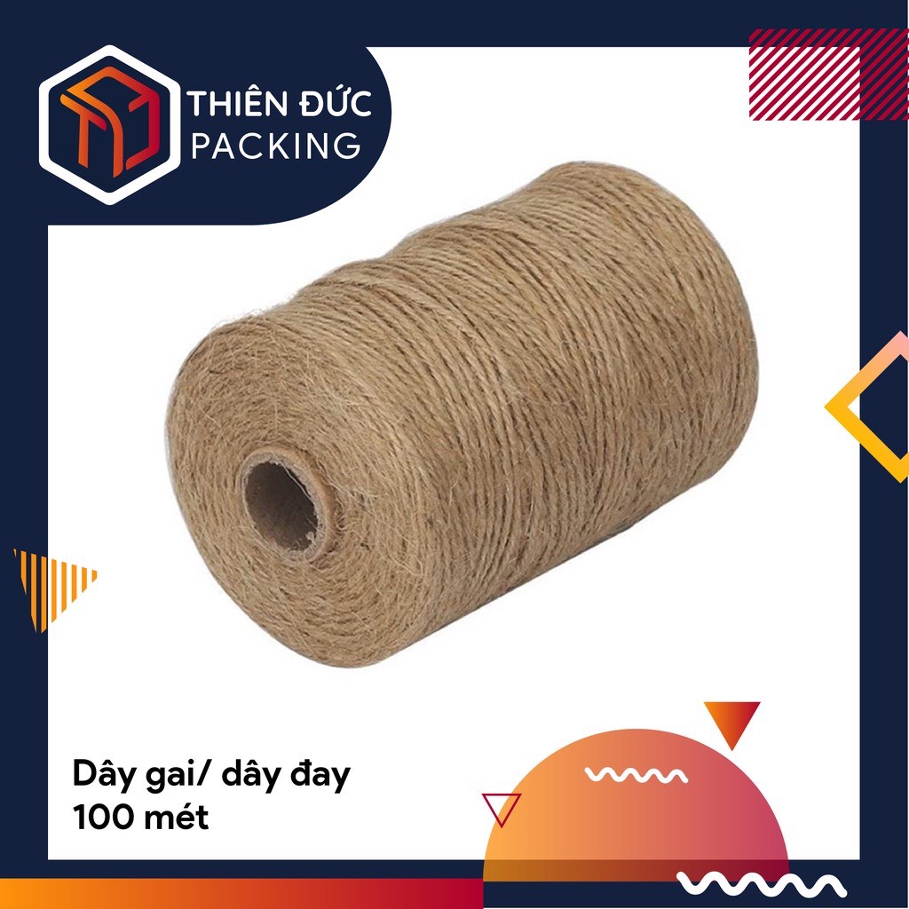 Cuộn dây đay, dây thừng, dây gai, dây bố, dây cói 100m sợi 2mm dùng gói quà, quấn lọ hoa, trang trí handmade