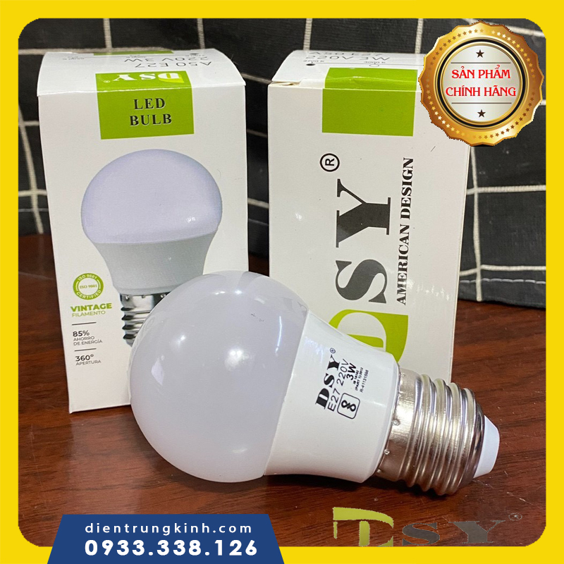 Bóng đèn led tròn 3w 5w 9w 15w dsy cao cấp siêu sáng siêu bền