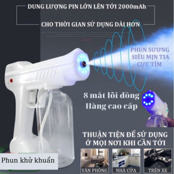 Máy phun khử khuẩn Nano 8 mắt diệt khuẩn diệt vius bằng tia UV - Kính chống dịch phòng chống dịch bệnh