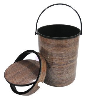 Thùng rác nắp lật giả vân gỗ 8036 nhựa Việt Nhật