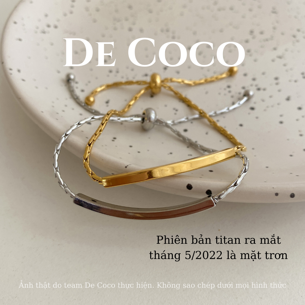 [KHÔNG ĐEN GỈ] Vòng tay nữ, lắc tay gold bar De Coco Decoco