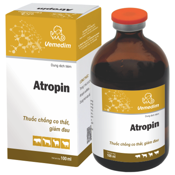 Atropin 100ml - chống co thắt giảm đau.