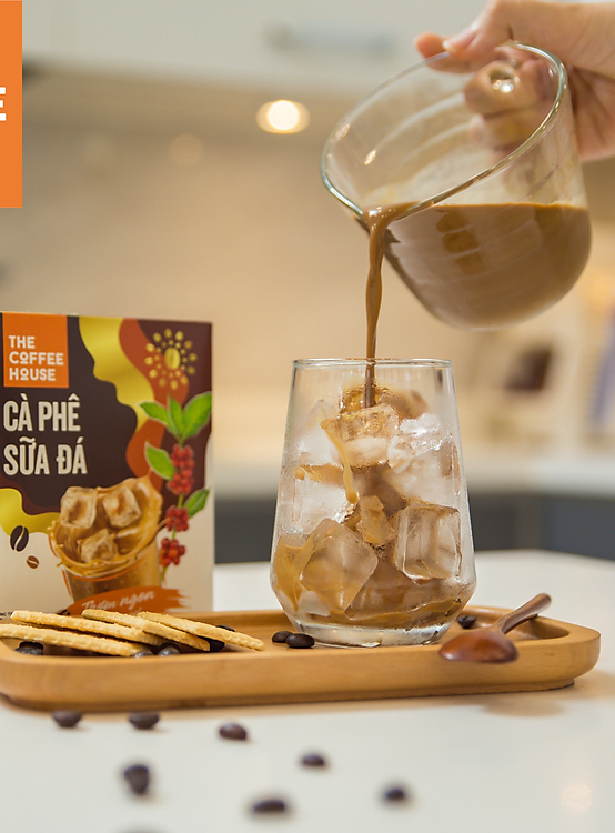 Cà phê sữa đá the coffee house hòa tan - hộp 10 gói