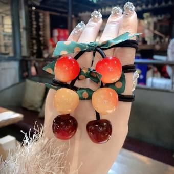 (COMBO 2) Dây Cột Tóc Hình Trái Cherry P075