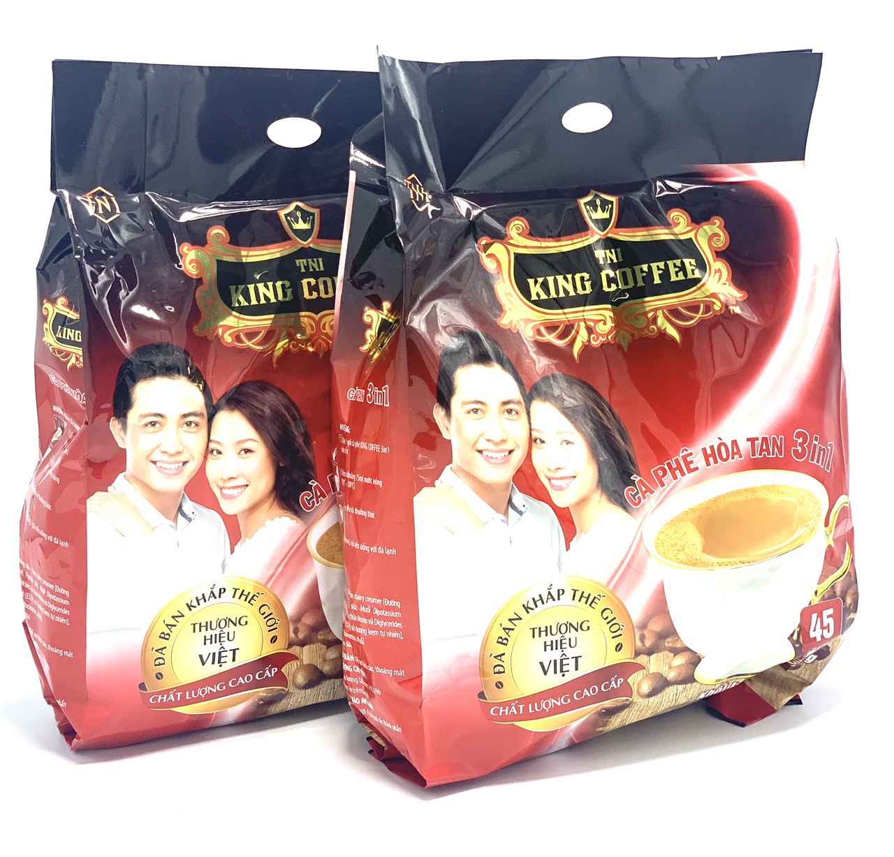 Cà phê sữa hòa tan 3in1 king coffee - túi 45 gói