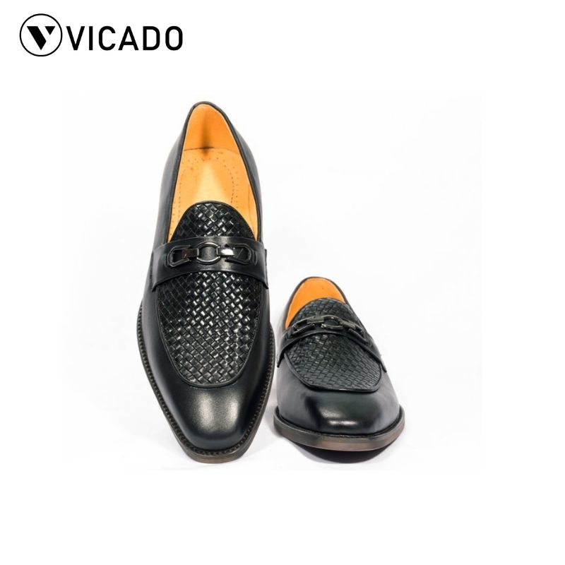 Giày lười nam công sở da bò Bit Loafer thương hiệu Vicado VC1017 màu đen