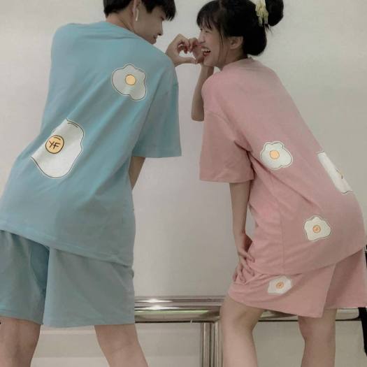 SÉT BỘ ĐỒ NGỦ SÉT ĐỒ CẶP NAM NỮ THUN COTTON THOÁNG MÁT SIÊU XINH SIÊU CUTE NAM NỮ TP