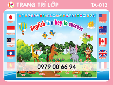 Decal trang trí phòng tiếng anh 013