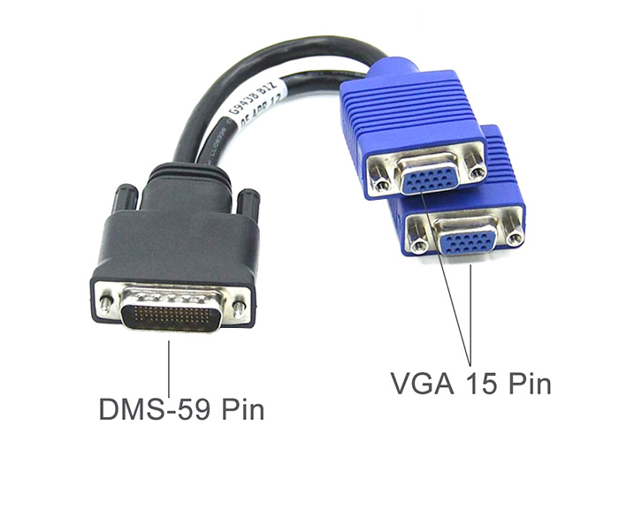 Cáp chuyển đổi DMS-59 pin sang 2 cổng VGA độ phân giải cao cho màn hình máy vi tính