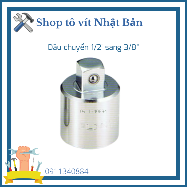 Đầu chuyển khẩu 1/2" sang 3/8" Flagtool Nhật Bản-Đầu cắm chuyển đổi đầu tuýp 1/2 sang 3/8-Đầu chuyển Nhật Bản-Đầu chuyển đa năng