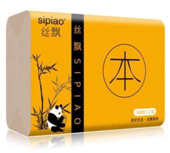 Giấy Ăn Gấu Trúc Chính Hãng Sipiao, Độ Dai Tự Nhiên Có Thể Dùng Thay Khăn Giấy Ướt (Gói 300 Tờ)