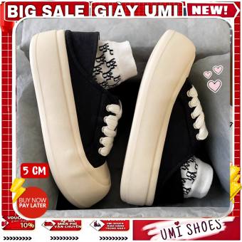 Giày Thể Thao Nữ NOTO Đế Bằng Cao 5cm Mới Buộc Dây Hot trend Phong cách Hàn Quốc Thời trang đi học đẹp