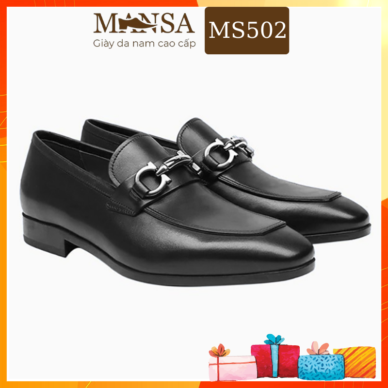 Giày lười nam công sở Mansa giày lười nam da bò cao cấp cực đẹp da mềm đế cao su thiết kế độc quyền trẻ trung MS502