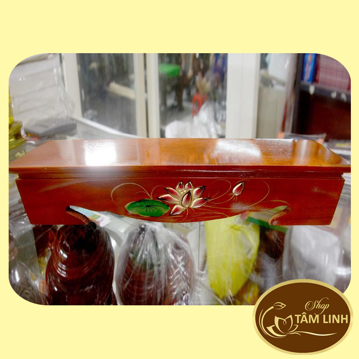 Đôn gỗ dài thờ cúng đặt tượng thờ đồ thờ hoa sen nổi - Nhiều cỡ