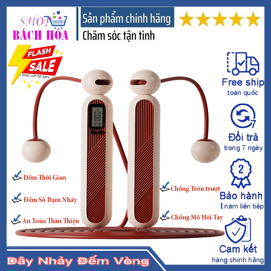 Dây nhảy không dây, dây nhảy đo calo không dây có bóng đếm số vòng, dây nhảy thể lực giảm cân, giúp bạn tăng cường sức khoẻ, dây nhảy thể dục, dây nhảy không dây đếm số, tặng kèm theo 2 bóng tạ và 1 dây nhảy 2.8m