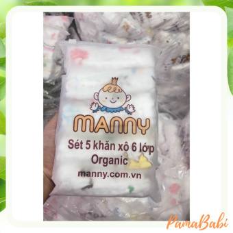 Set 5 khăn sữa xô 6 lớp Manny/Kiluta siêu mềm cho bé