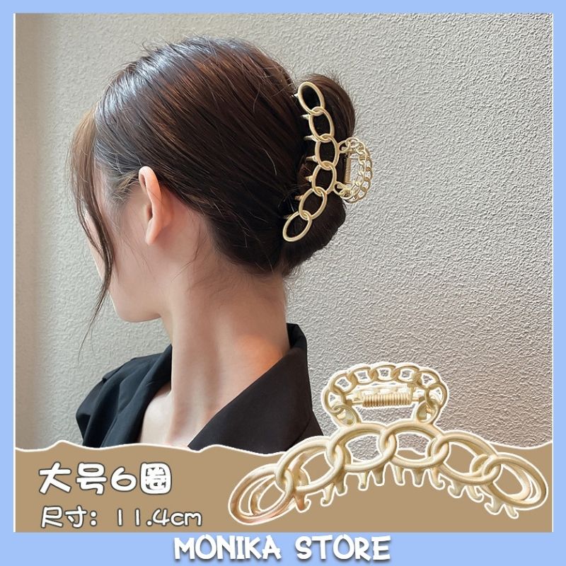 Kẹp tóc càng cua kim loại đính đá ngọc trai phong cách hàn quốc