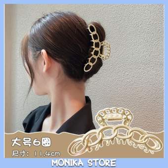 Kẹp tóc càng cua kim loại đính đá ngọc trai phong cách hàn quốc