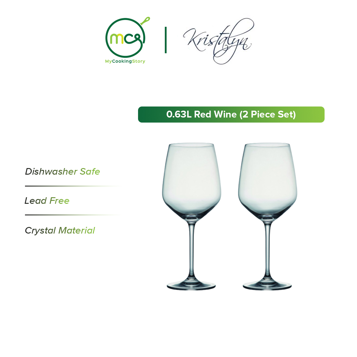 Gambar My Cooking Story   Kristalyn 0.63L Red Wine (2 Piece Set)