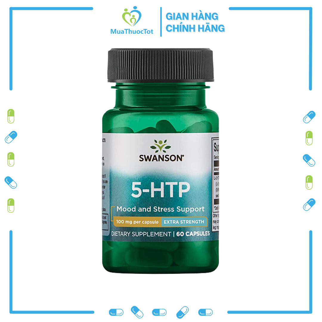 Viên Uống Giảm Căng Thẳng Cân Bằng Tâm Trạng Swanson Amino Acid 5-HTP Extra Strength 100mg 60 Viên