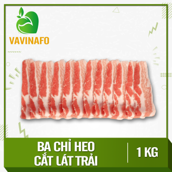 HCM - Ba chỉ heo cắt lát trải (1 kg) (Tỷ lệ thịt/mỡ là 6/4) - Thích hợp với các món nướng, xông khói, xào, nhúng lẩu - [Giao nhanh TPHCM]