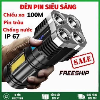 đèn pin 4 bóng Chất Lượng, Giá Tốt 2022 | Lazada.vn Đèn Pin Cầm Tay Chiếu Xa Siêu Sáng 4 Bóng 4 Chế Độ Sạc Đèn Pin Siêu Sáng Cầm Tay Chiếu Xa 4 Chế Độ