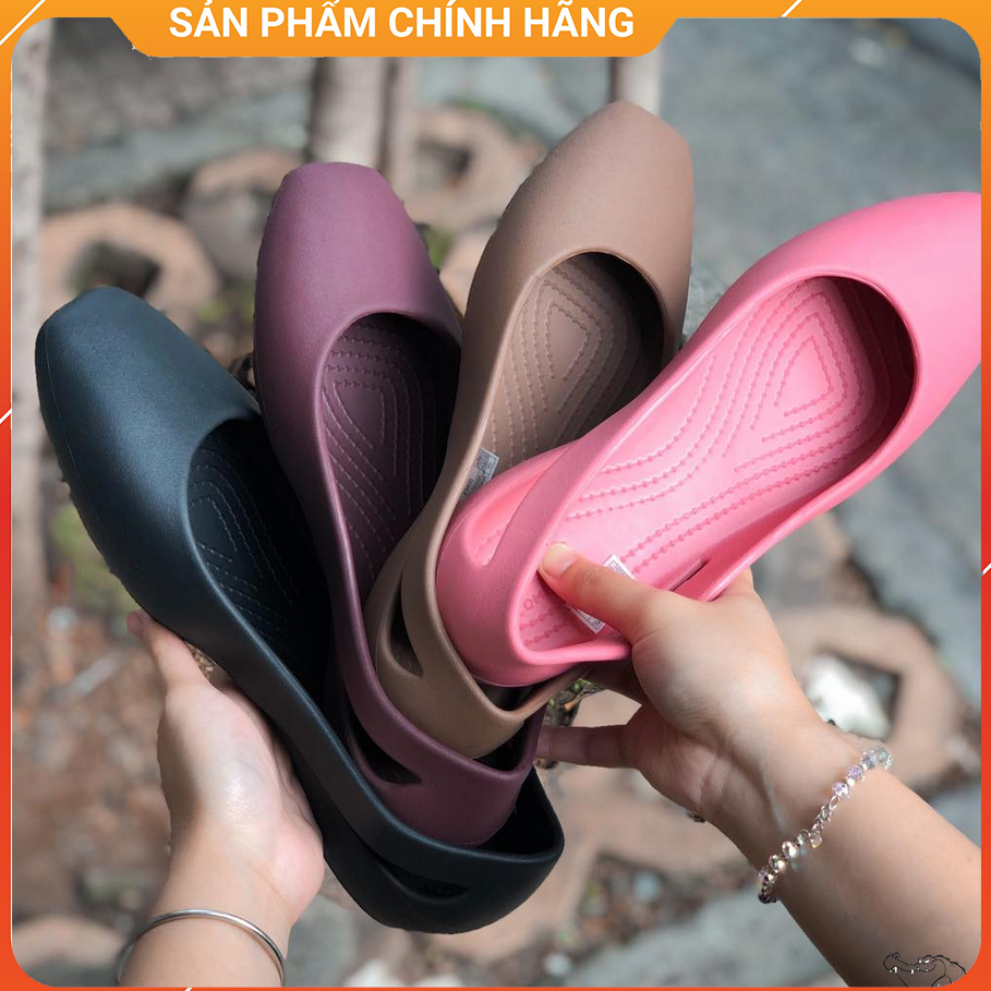 Giày crocs búp bê sloane flat chính hãng, đúc nguyên đôi, giày đi mưa size 35 36 37 38 39 - sấu vui vẻ