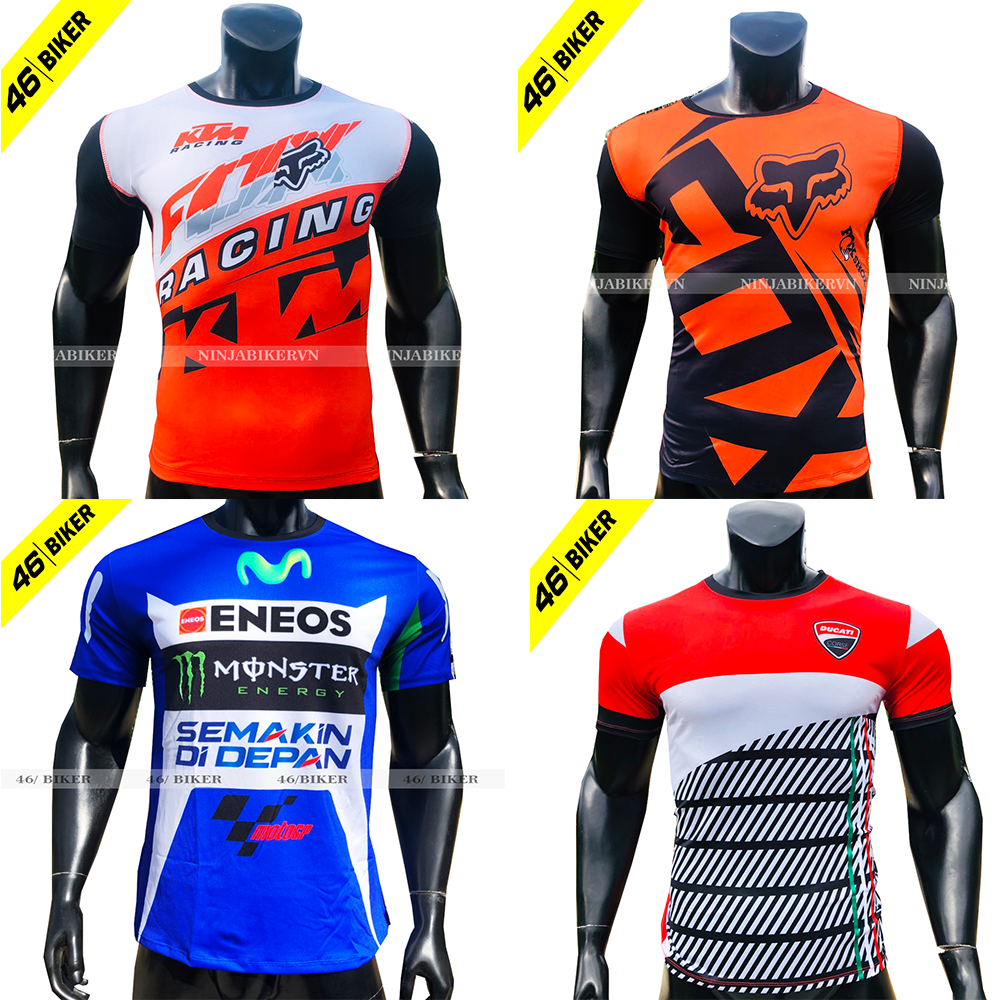 Áo thun nam xe máy ngắn tay (HONDA - UMA RACING - BMW - KAWASAKI - MONSTER - SUZUKI - DUCATI - FOX)