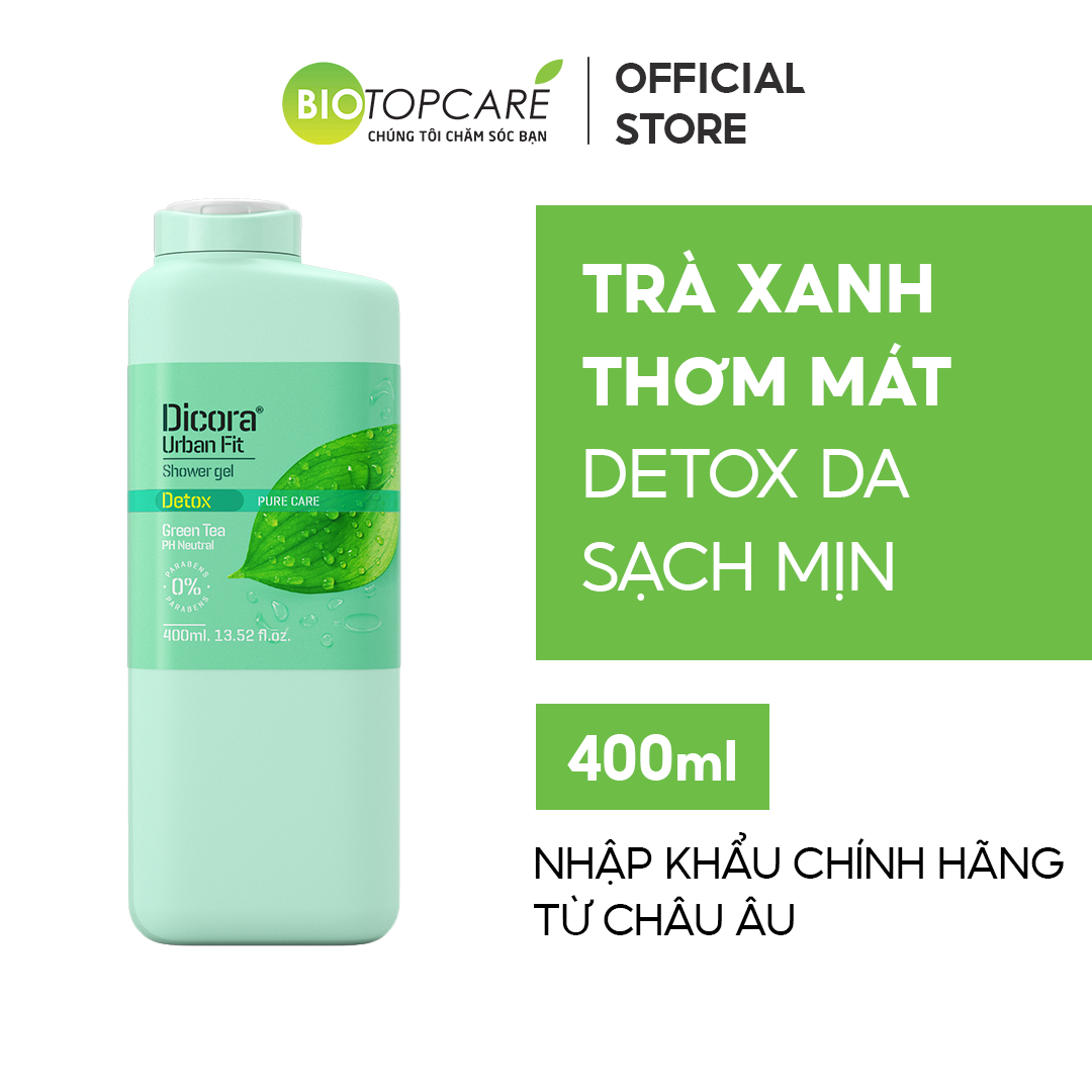 Sữa tắm detox trà xanh Dicora Urban Fit 400ml - BioTopcare Official