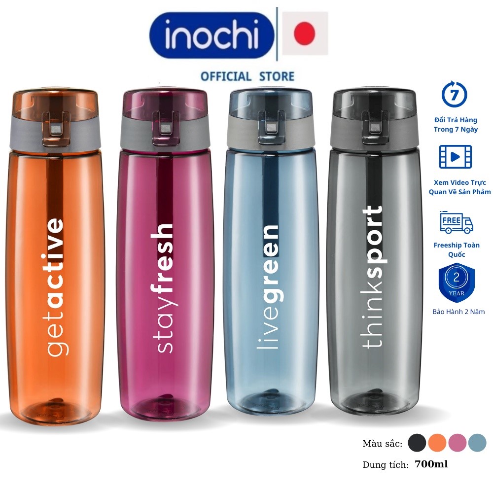 Bình nước, bình nước thể thao Kita Active 700ml inochi tập gym