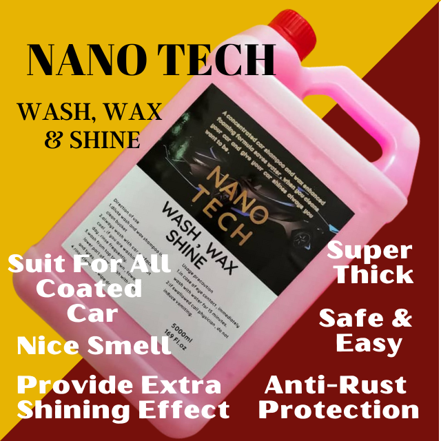 5L Nano Tech Wash Wax & Shine Car Wash Polish and Wax Price, Reviews